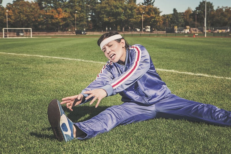Female runner practicing mindful breathing